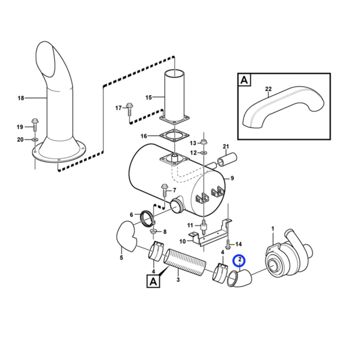 Imagem do produto TUBO DE ESCAPE PARA PÁ CARREGADEIRA VOLVO