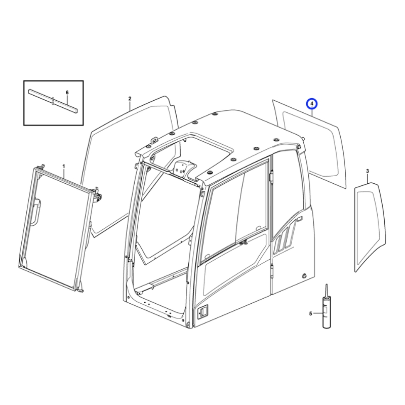 Imagem 1 do produto VIDRO TRASEIRO ESCAVADEIRA VOLVO