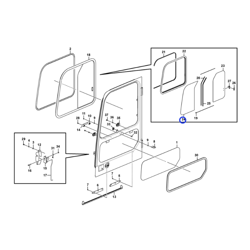 Imagem 3 do produto VIDRO TEMPERADO DA PORTA ESCAVADEIRA VOLVO
