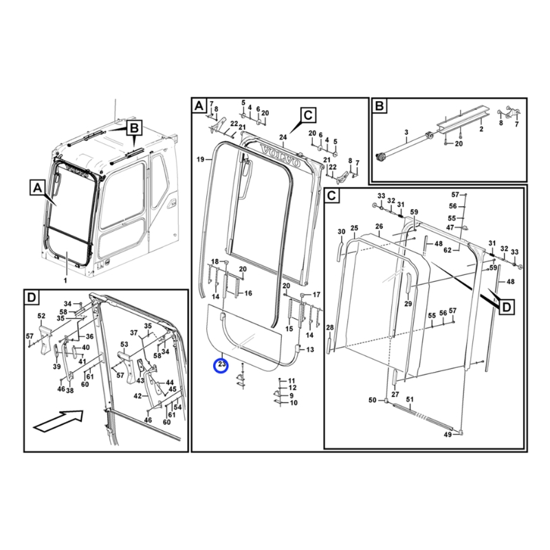 Imagem 1 do produto PARABRISA INFERIOR VOLVO MÁQUINA CE