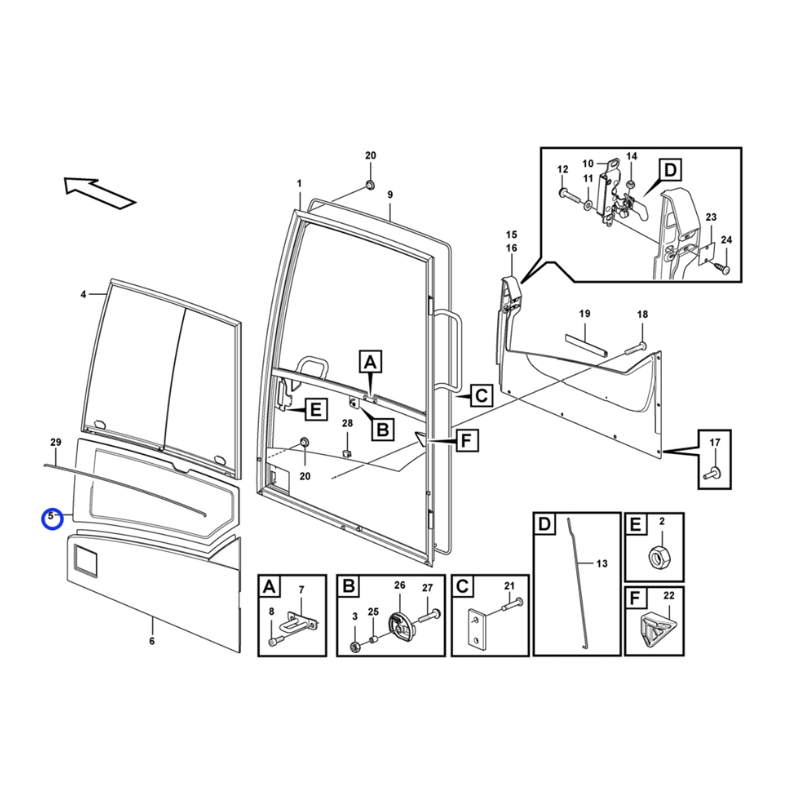 Imagem 1 do produto VIDRO DA PORTA INFERIOR VOLVO CE