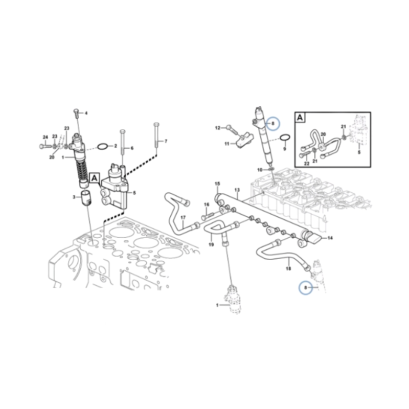 Imagem 2 do produto BICO INJETOR COMPLETO MOTOR D6E PARA ESCAVADEIRA VOLVO CE