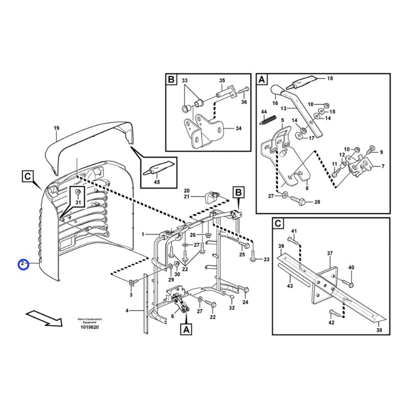 Imagem 1 do produto GRADE TRASEIRA S/ EMBLEMA PARA L45 L45F VOLVO